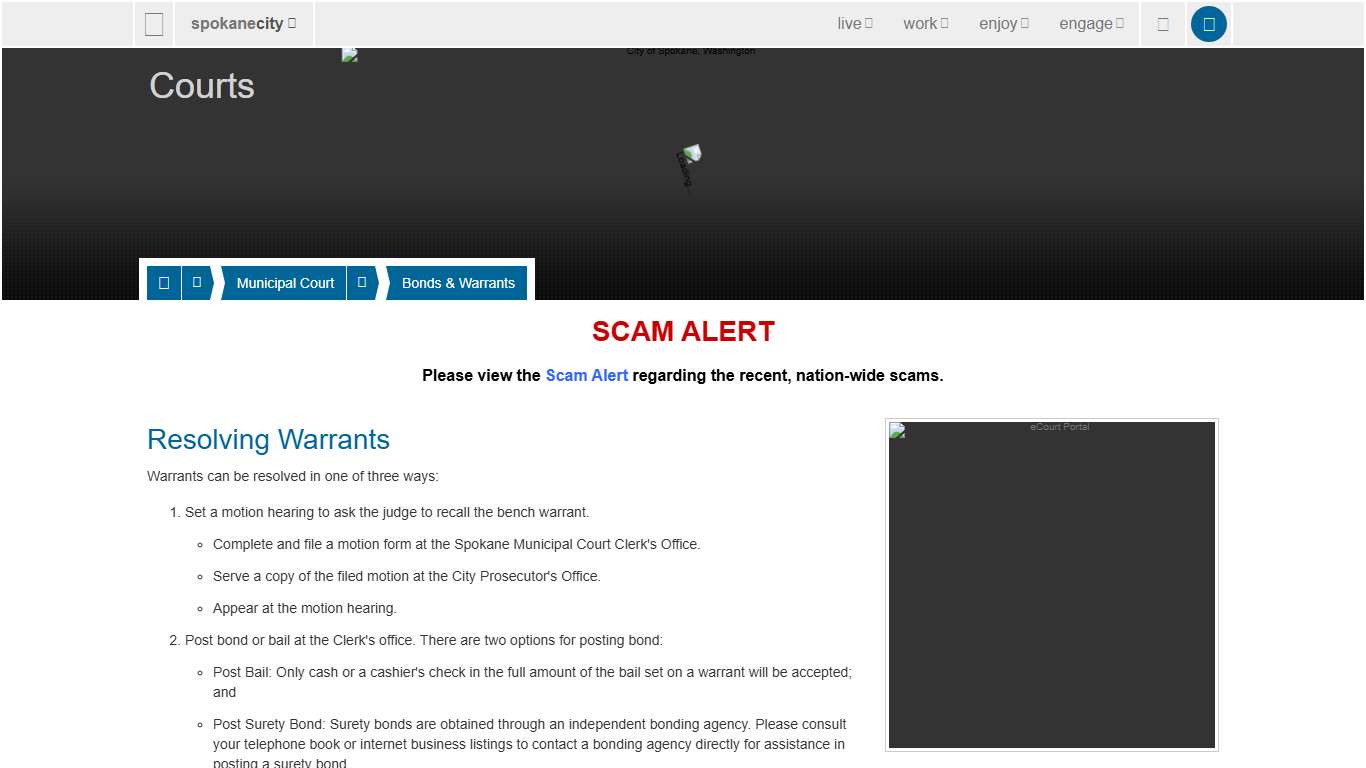 Municipal Court Bonds & Warrants - City of Spokane, Washington