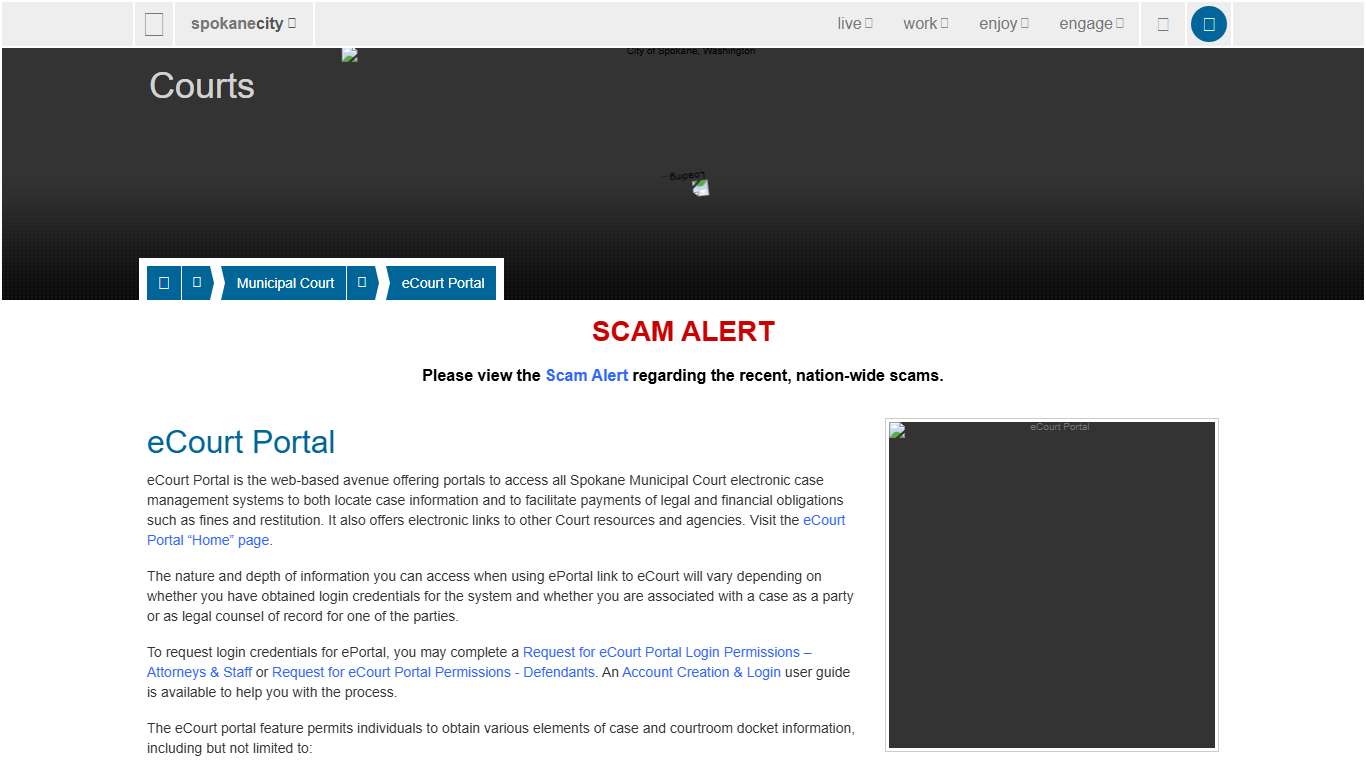 eCourt Portal - City of Spokane, Washington